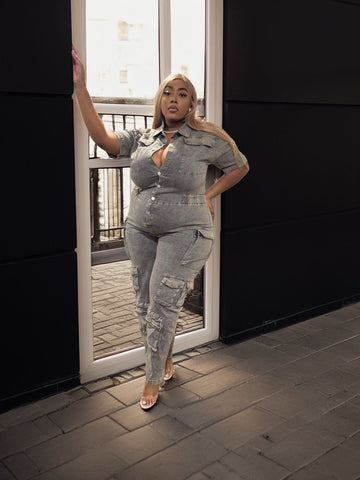 Jump Cute Denim Jumpsuit